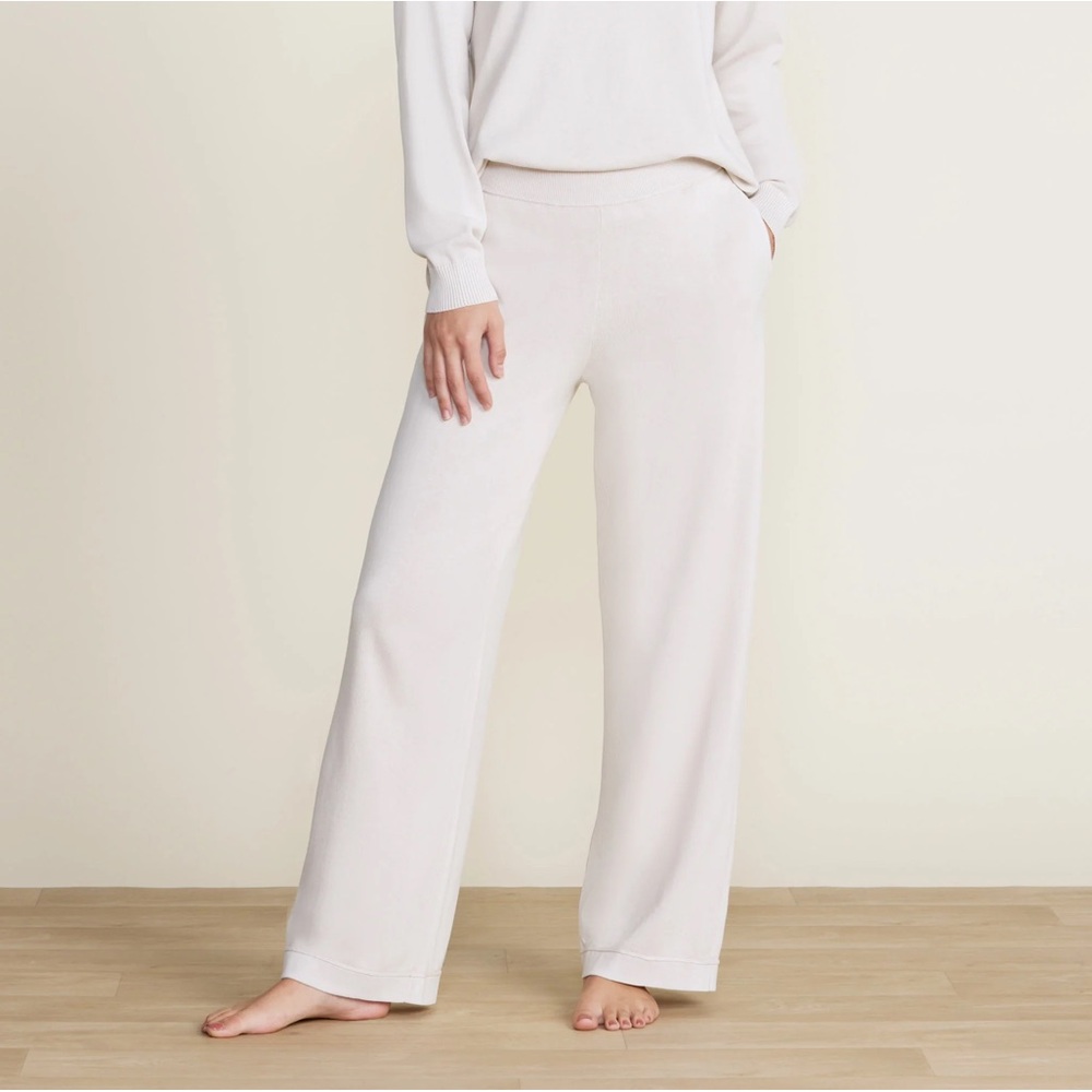 Barefoot Dreams Sunbleached Seamed Pants High-Waisted Sand Dune Size L NWT